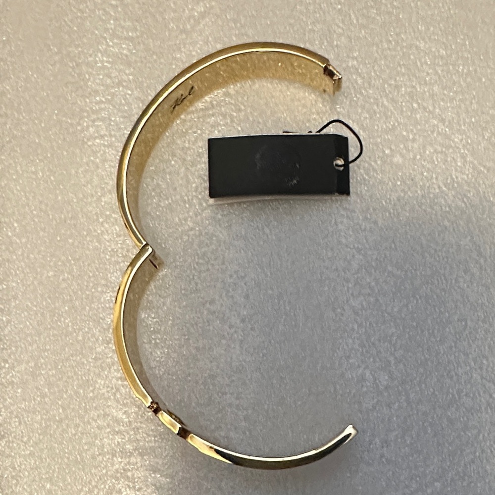 Karl Lagerfeld made with Swarovski Crystal - Black and Gold Bangle Bracelet - Picture 4 of 6
